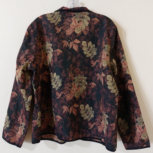 Vintage Serengeti Fall Leaf Print Tapestry Lightweight Basic Plus Size Blazer XL - Picture 4 of 10